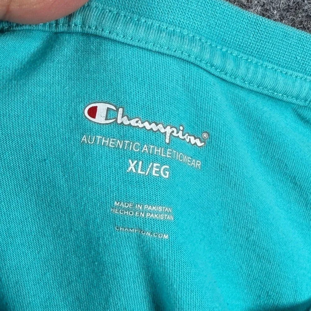 Champion Athletic T-Shirt Mens XL Aqua Blue Classic Jersey Crewneck Athleticwear - Picture 13 of 16